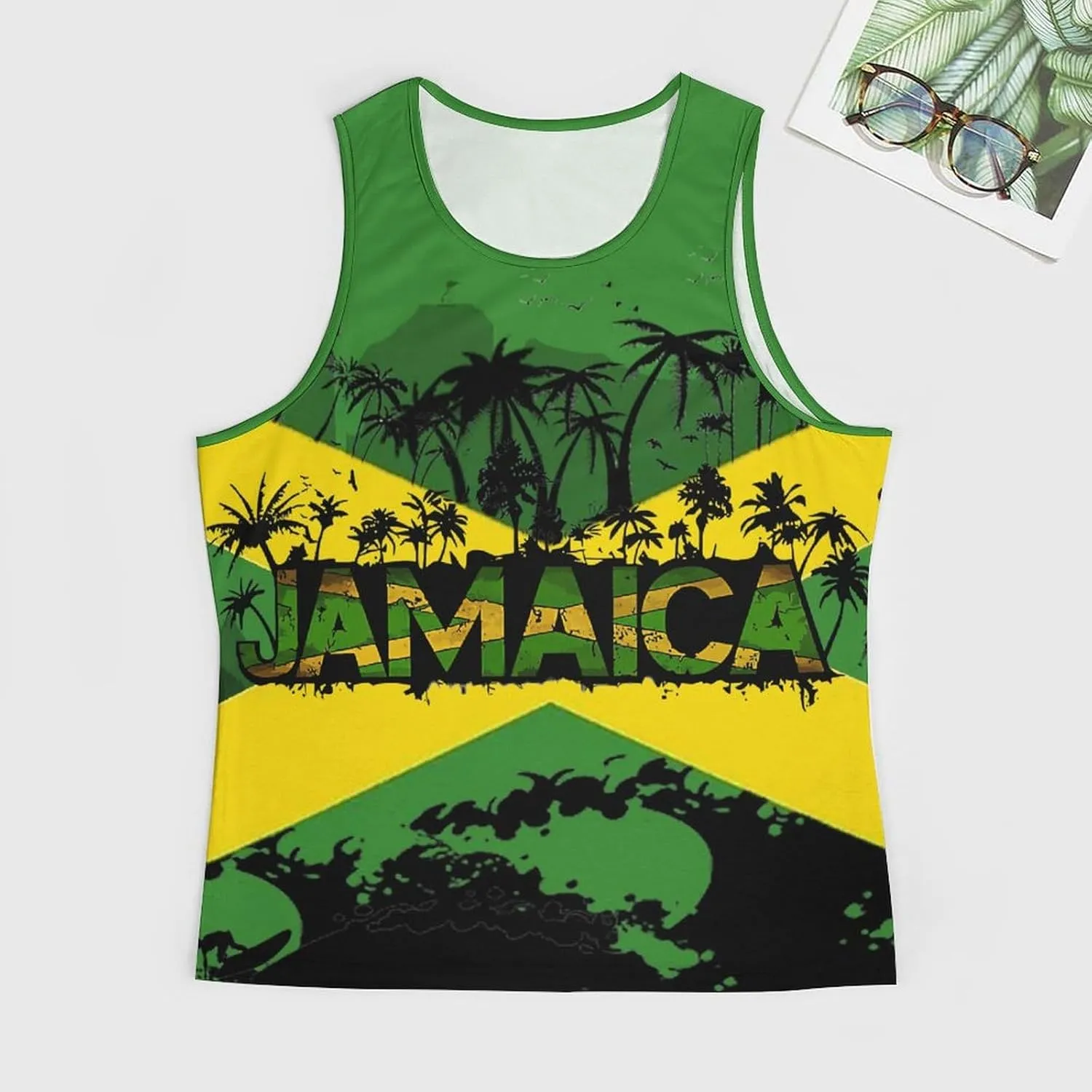 Mens Tank Tops Summer Sleeveless T-Shirt Puerto Rico Flag Casual Funny Gym Workout Tank Top