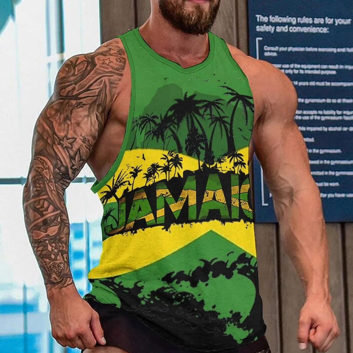 Mens Tank Tops Summer Sleeveless T-Shirt Puerto Rico Flag Casual Funny Gym Workout Tank Top