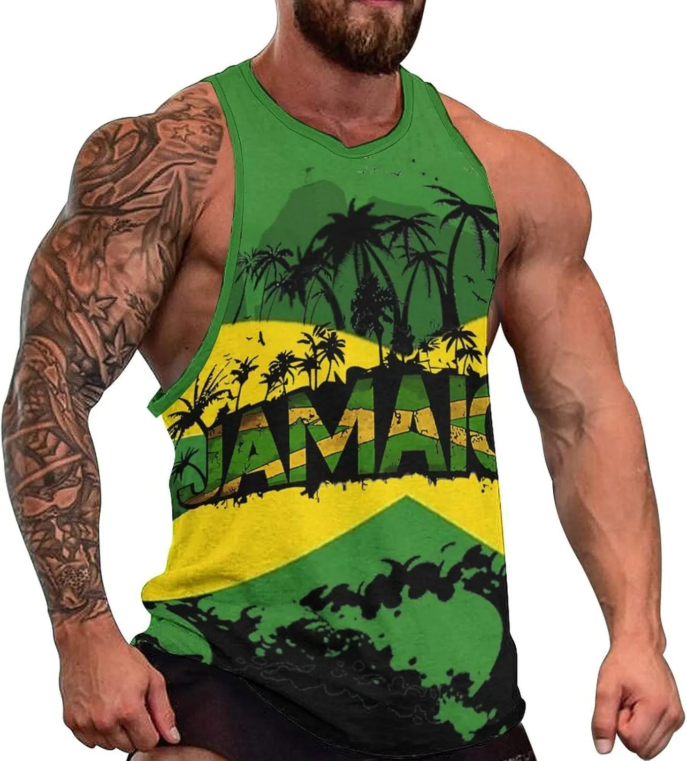 Mens Tank Tops Summer Sleeveless T-Shirt Puerto Rico Flag Casual Funny Gym Workout Tank Top