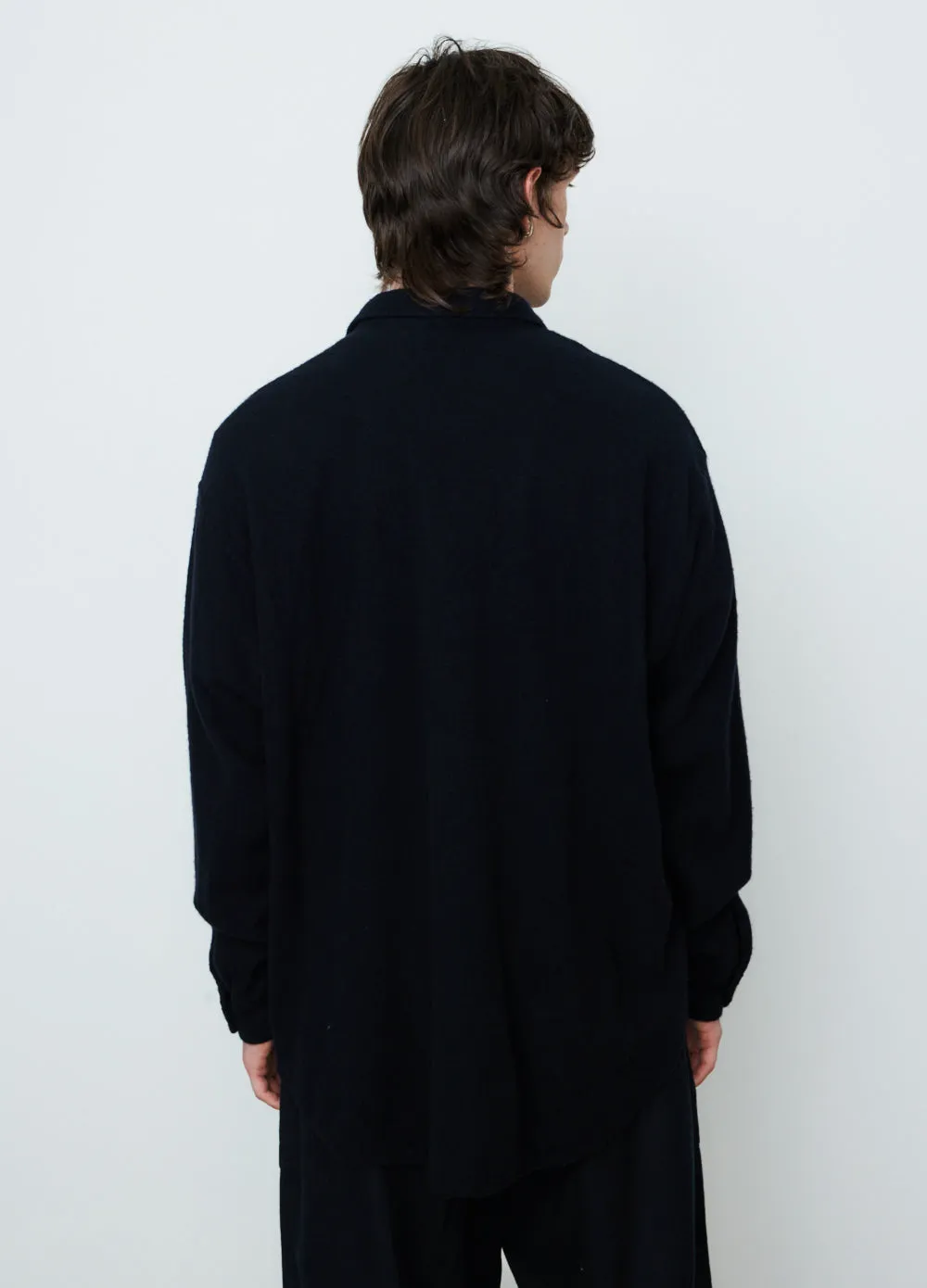 Milled Wool Half Zip Up Sweater