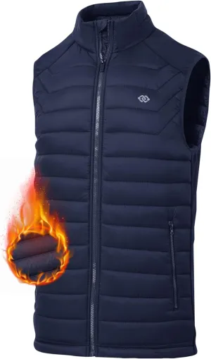 MoFiz Men's Vest Lined Puffer Vest Sleeveless Mock Neck Down Jacket Running Vest Travel Winter windbreak Coat