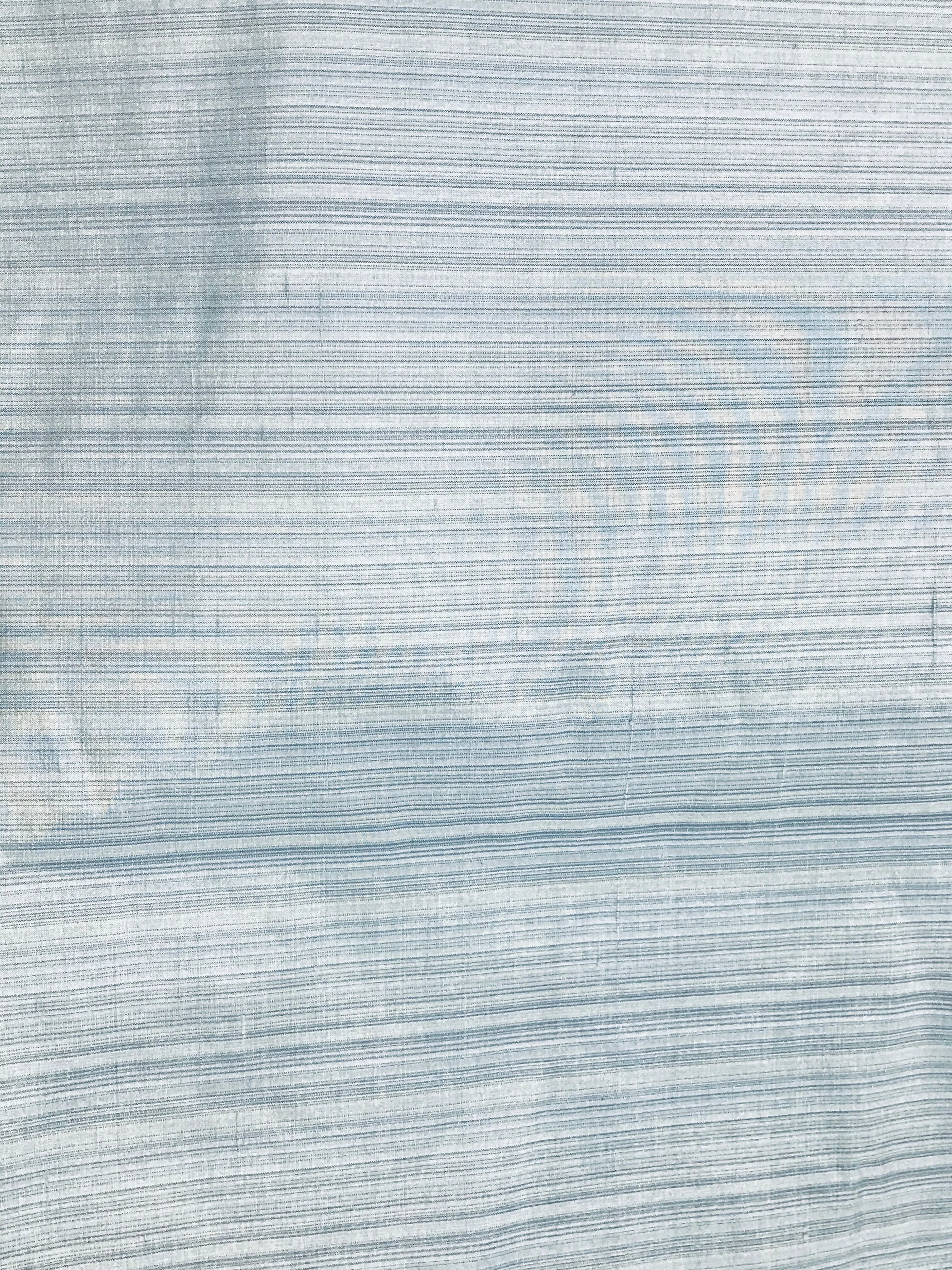 NEW! Lady Bridgette Designer 100% Silk Dupioni Subtle Pastel Blue Stripes