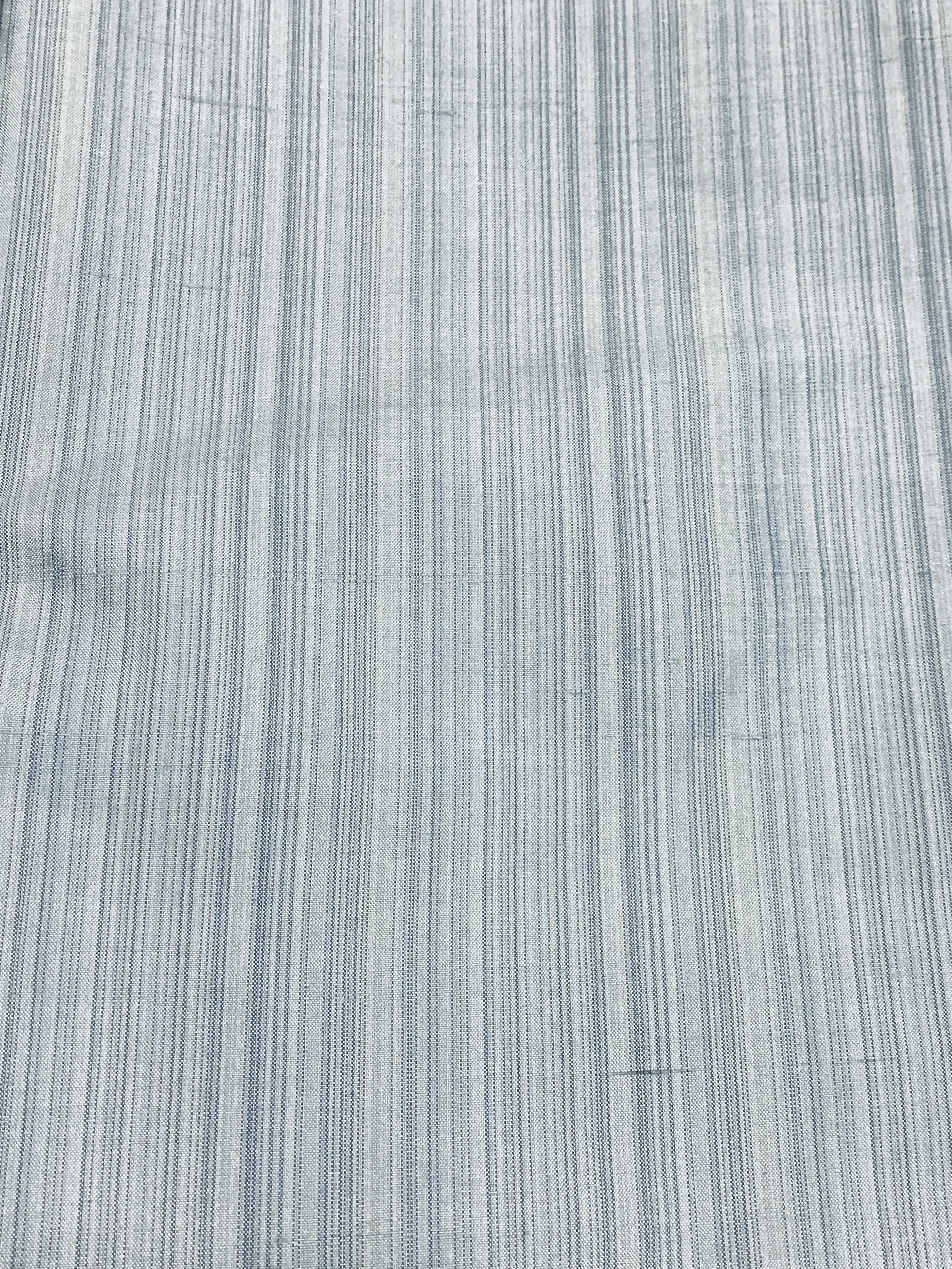 NEW! Lady Bridgette Designer 100% Silk Dupioni Subtle Pastel Blue Stripes