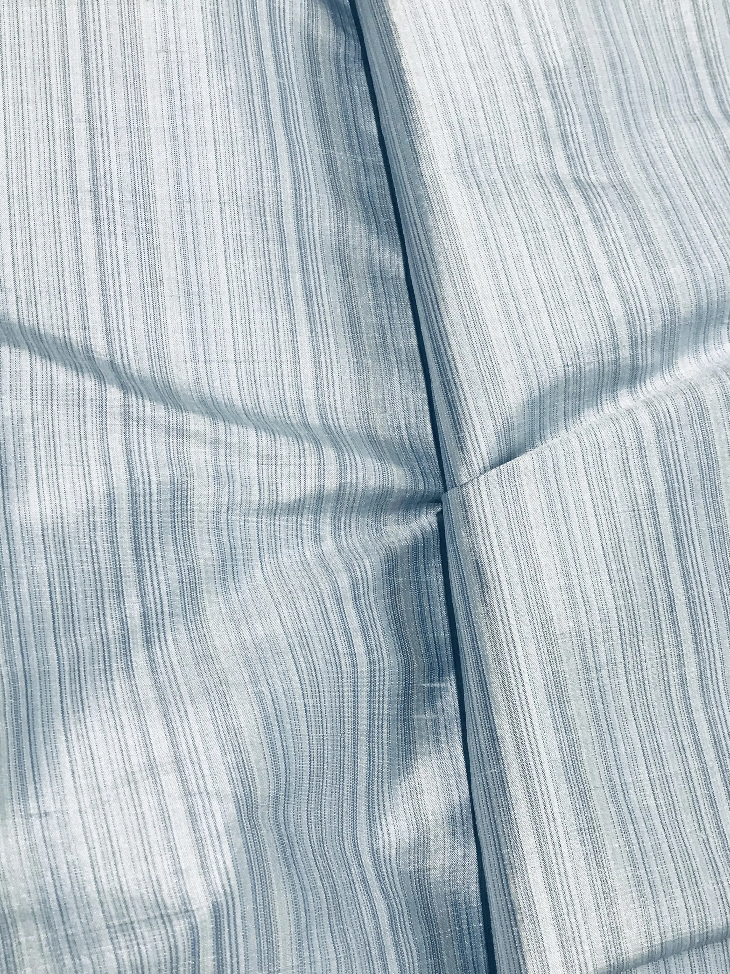 NEW! Lady Bridgette Designer 100% Silk Dupioni Subtle Pastel Blue Stripes