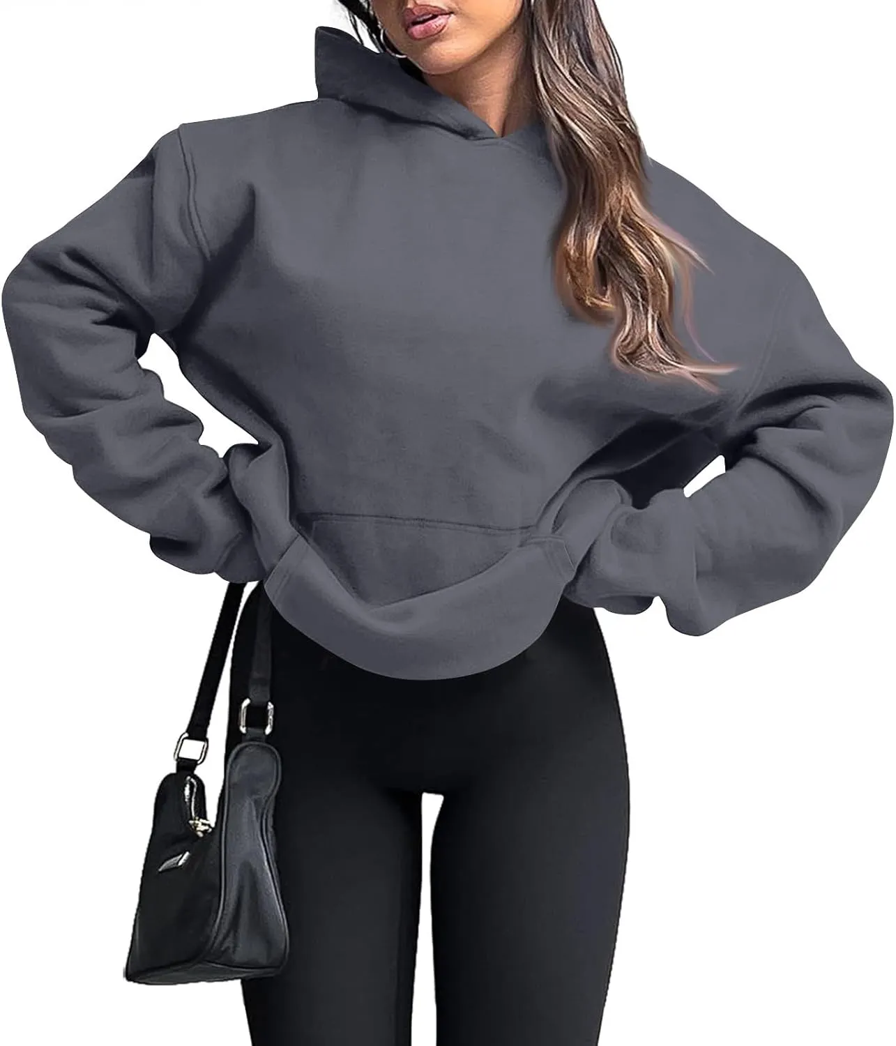 Oversized Hoodies for Women Fleece Hooded Sweatshirt Drop Shoulder Long Sleeve Pullover Casual Tops with Pocket