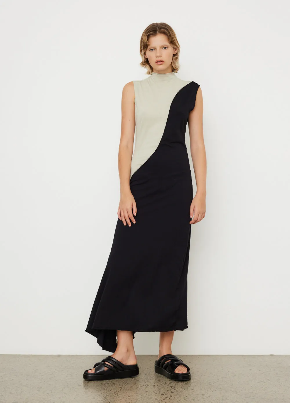 Panelled Raised Neck Tank Dress