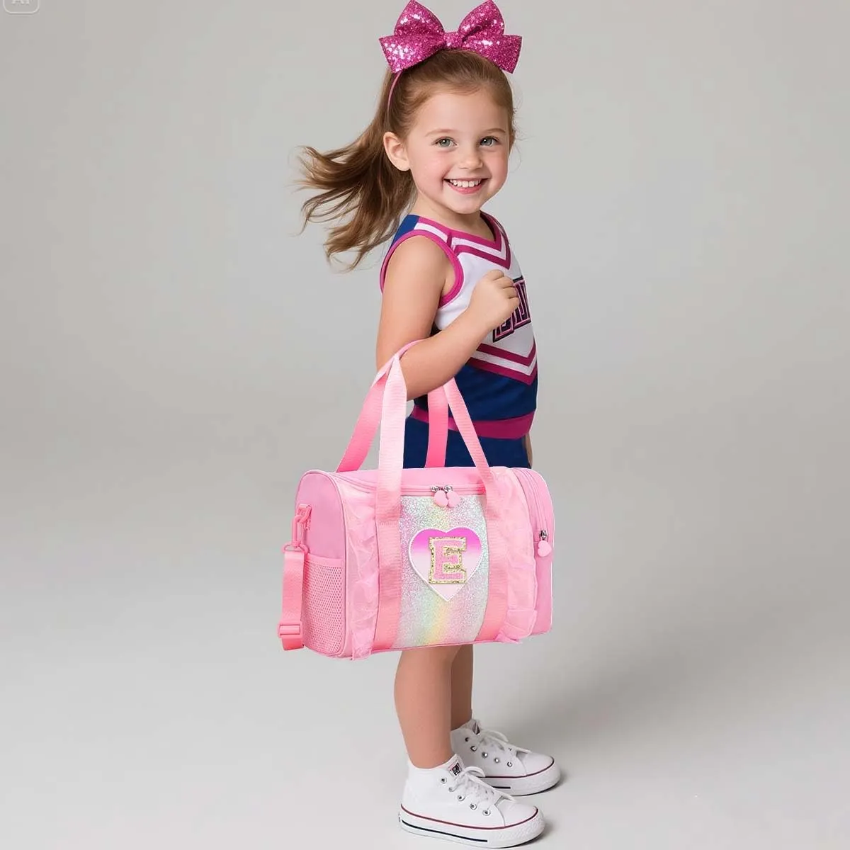 Personalized Monogram Dance Bag for Girls - 3-6 Years Kids Lightweight Water Resistant Oxford Backpack for Ballet Cheerleading Sleepovers Gymnastics Pink M