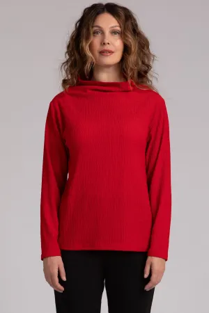 Popcorn Waffle Funnel Neck Top | Poppy