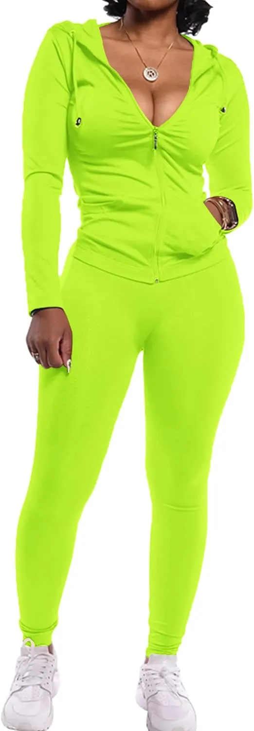 PRETTYGARDEN Women's Two Piece Tracksuit Set Long Sleeve Zipper Hoodie Jacket with Sweatpants Sweatsuit Jogger Workout Set