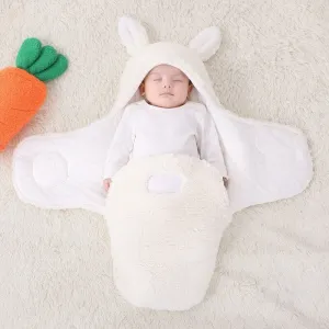 Rabbit Winter Quilted Plush Baby Swaddle