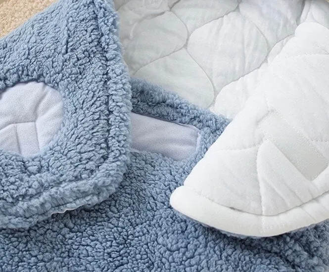 Rabbit Winter Quilted Plush Baby Swaddle