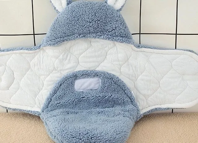 Rabbit Winter Quilted Plush Baby Swaddle