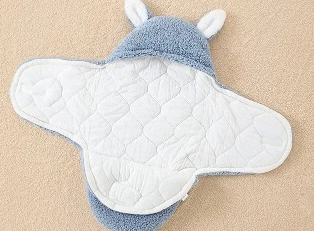 Rabbit Winter Quilted Plush Baby Swaddle