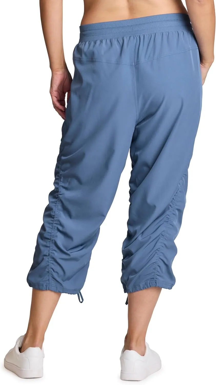 RBX Active Women's Plus Size Fashion Lightweight Woven Body Skimming Drawstring Capri Pant