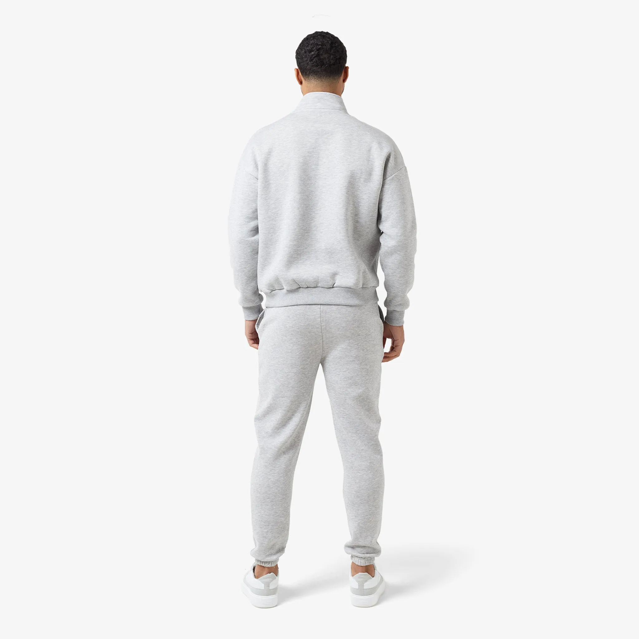 Relaxed Fit 1/4 Zip Fleece | Grey Marl