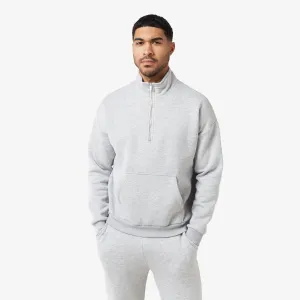 Relaxed Fit 1/4 Zip Fleece | Grey Marl