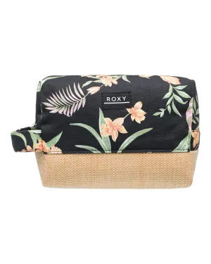 Roxy Women's Small Storage Case | Organizer | Travel | Portable | Makeup Bag | Accessories, Misty Jetties-Anthracite Island Escape, One Size