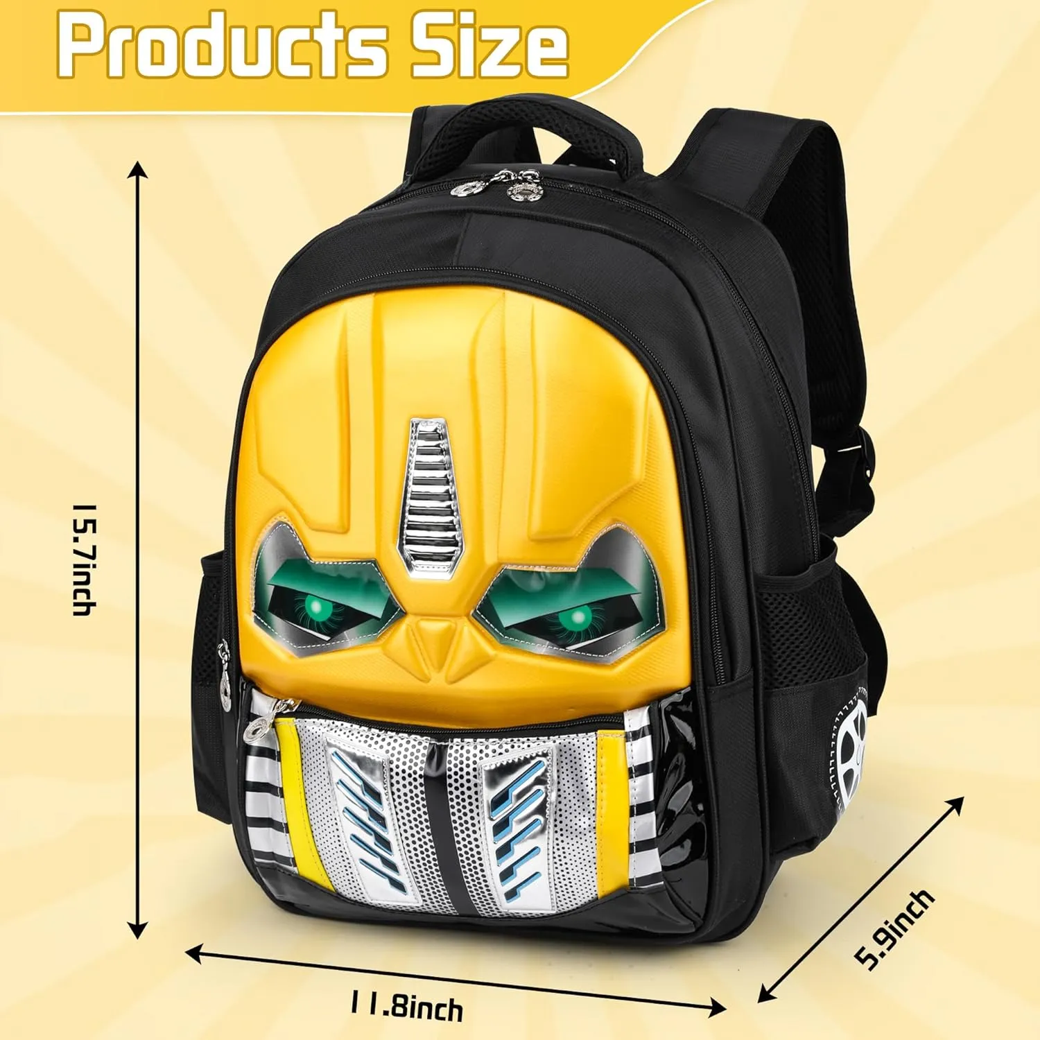 School Backpack for Boys - Cool Luminous Cartoon Backpack with Pencil Case, Bookbag for kids Elementary Middle School