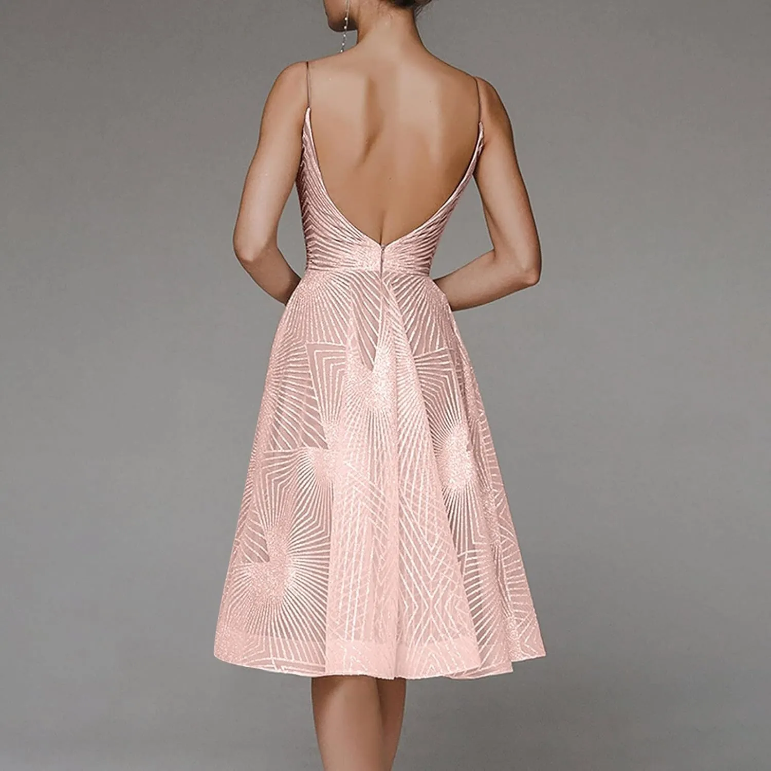 Semi Formal Dresses for Women Evening Party Plus Size Midi Cocktail Elegant Homecoming Prom Dress Summer Beach Dress