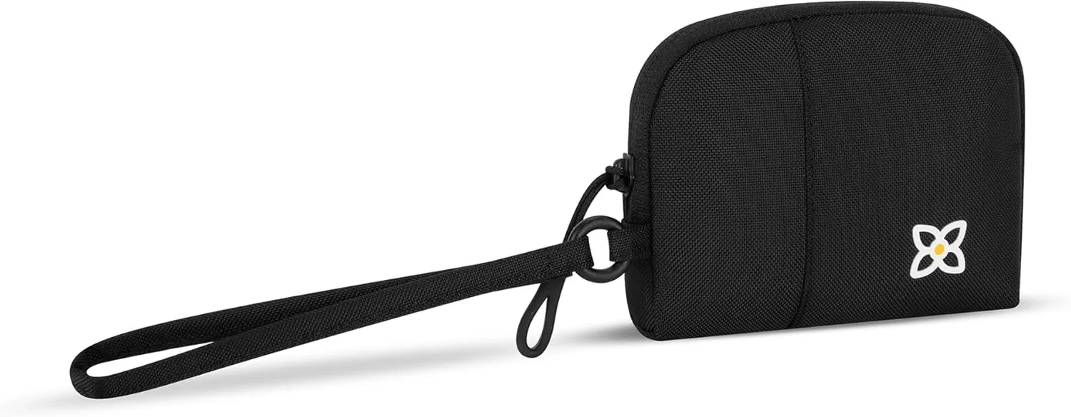 Sherpani Jolie, Lightweight Travel Pouch, Cosmetic Bag, Recycled Wristlet Bag, Toiletry Bag for Women (Raven, Small)