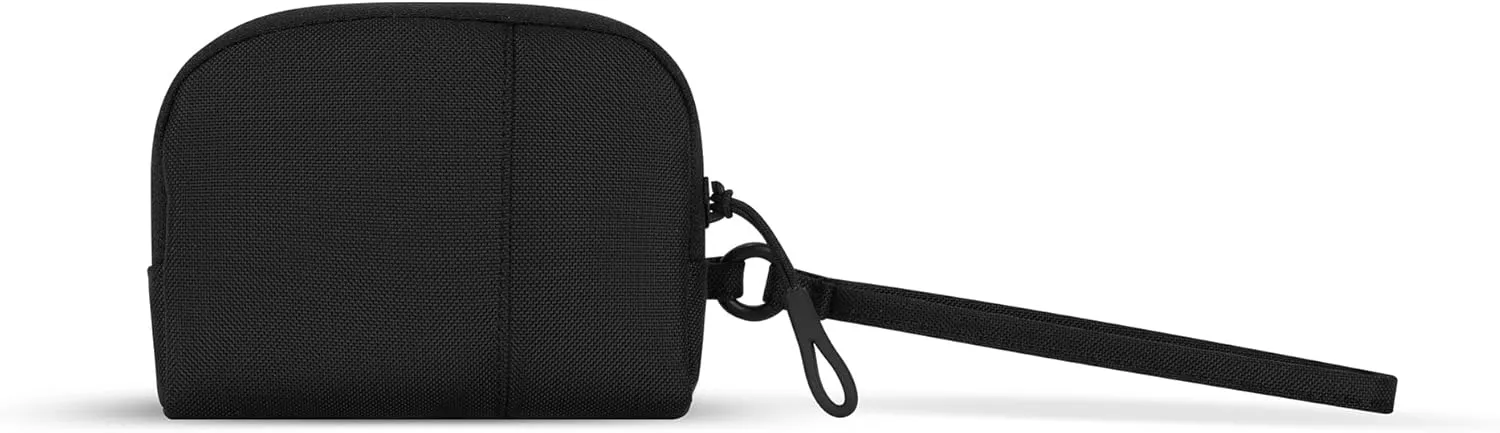 Sherpani Jolie, Lightweight Travel Pouch, Cosmetic Bag, Recycled Wristlet Bag, Toiletry Bag for Women (Raven, Small)