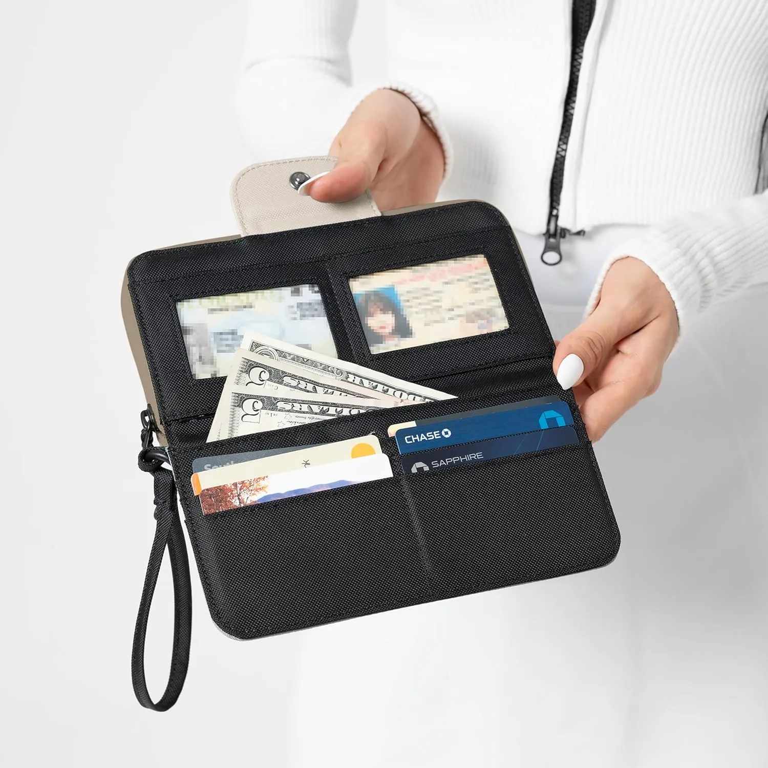 Sherpani Tulum, Nylon Large Zip Around Wallet, Wristlet, Purse with Card Holder Organizer for Women