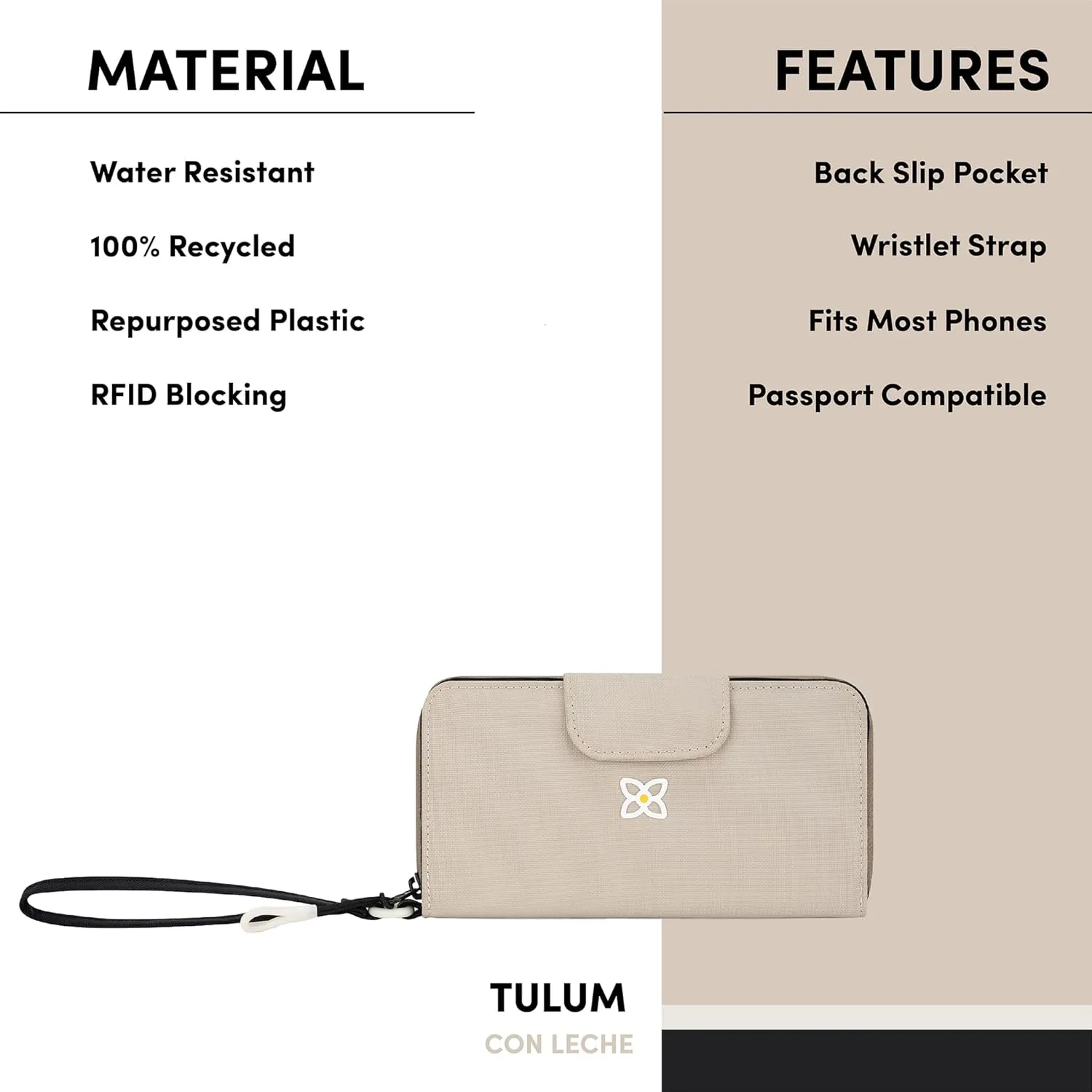 Sherpani Tulum, Nylon Large Zip Around Wallet, Wristlet, Purse with Card Holder Organizer for Women