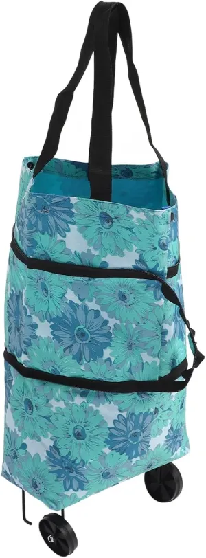 Shopping Bag, Space Saving Stable Canvas Foldable Shopping Bag for Market for Elderly for Shopping Mall (Model 2)(Model 2)