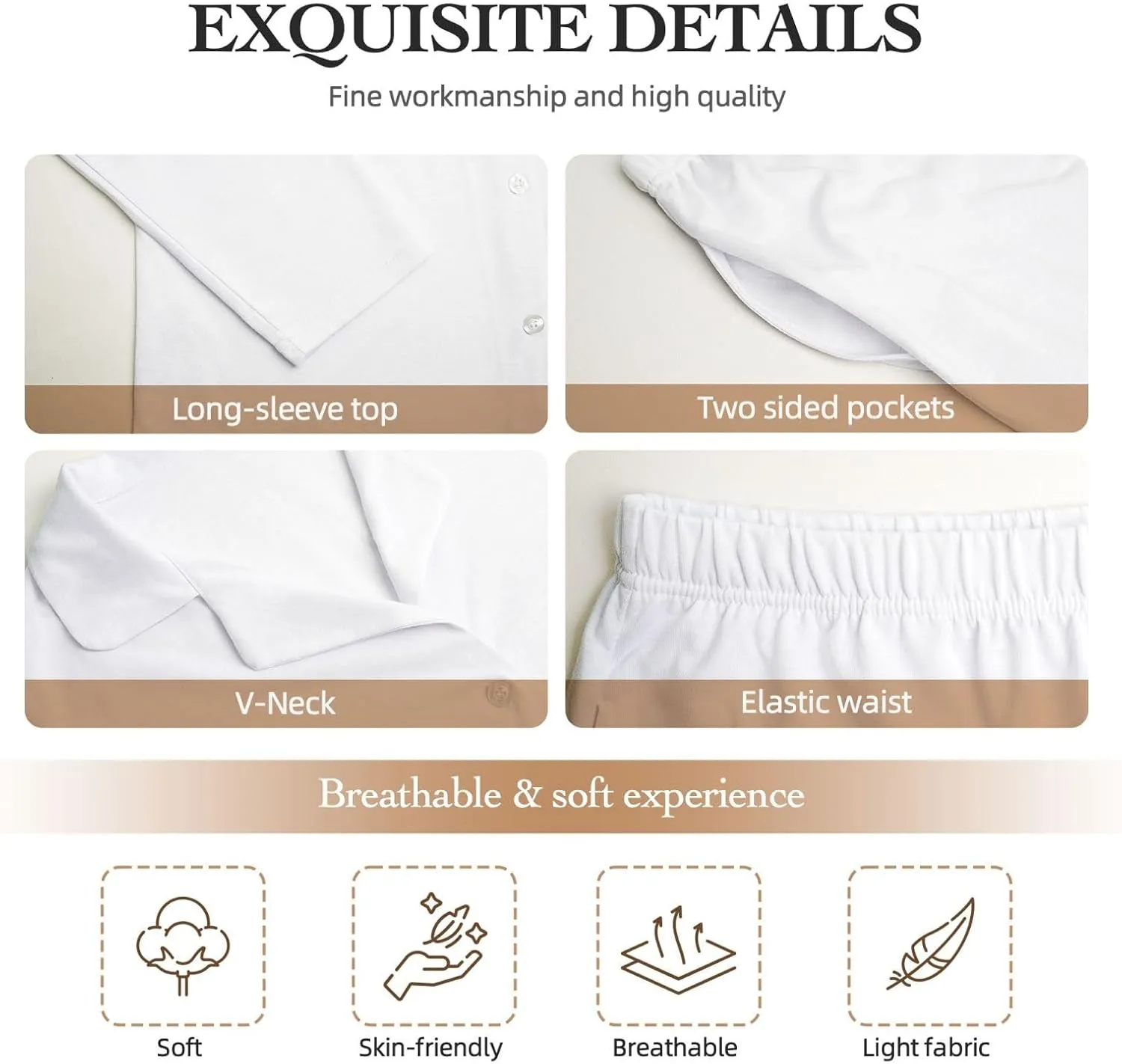 (Silhouette Of Surfer People) Women'S Long Sleeve Pajama Set 2 Piece Sleepwear Set Soft Loungewear For Women