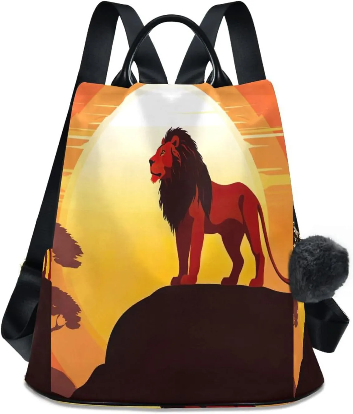 Sinestour Africa Lion Backpack Purse Anti-Theft Casual Travel Rucksack Fashion Lightweight Shoulder Bag for Ladies Bookbag Purses