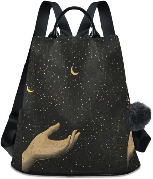 Sinestour Astrology Hand Backpack Purse Anti-Theft Casual Travel Rucksack Fashion Lightweight Shoulder Bag for tag1
