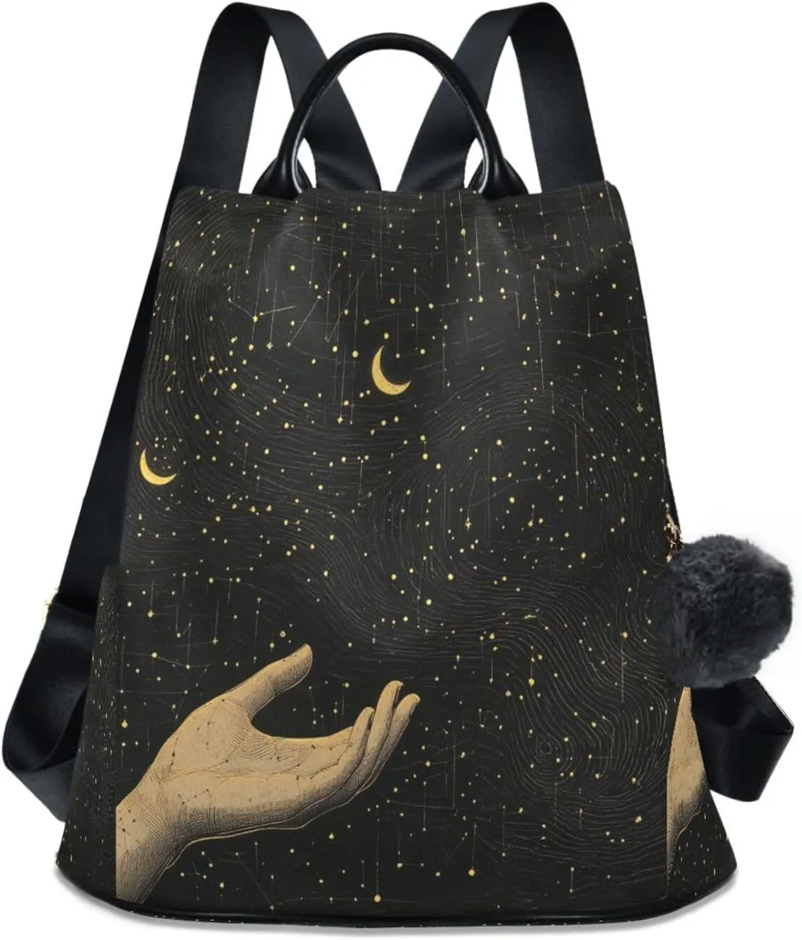 Sinestour Astrology Hand Backpack Purse Anti-Theft Casual Travel Rucksack Fashion Lightweight Shoulder Bag for tag1