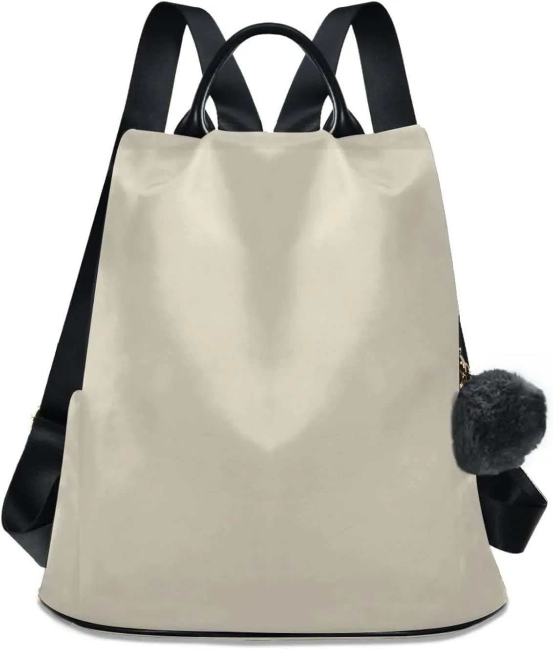 Sinestour Beige Backpack Purse Anti-Theft Casual Travel Rucksack Fashion Lightweight Shoulder Bag for Ladies Bookbag Purses