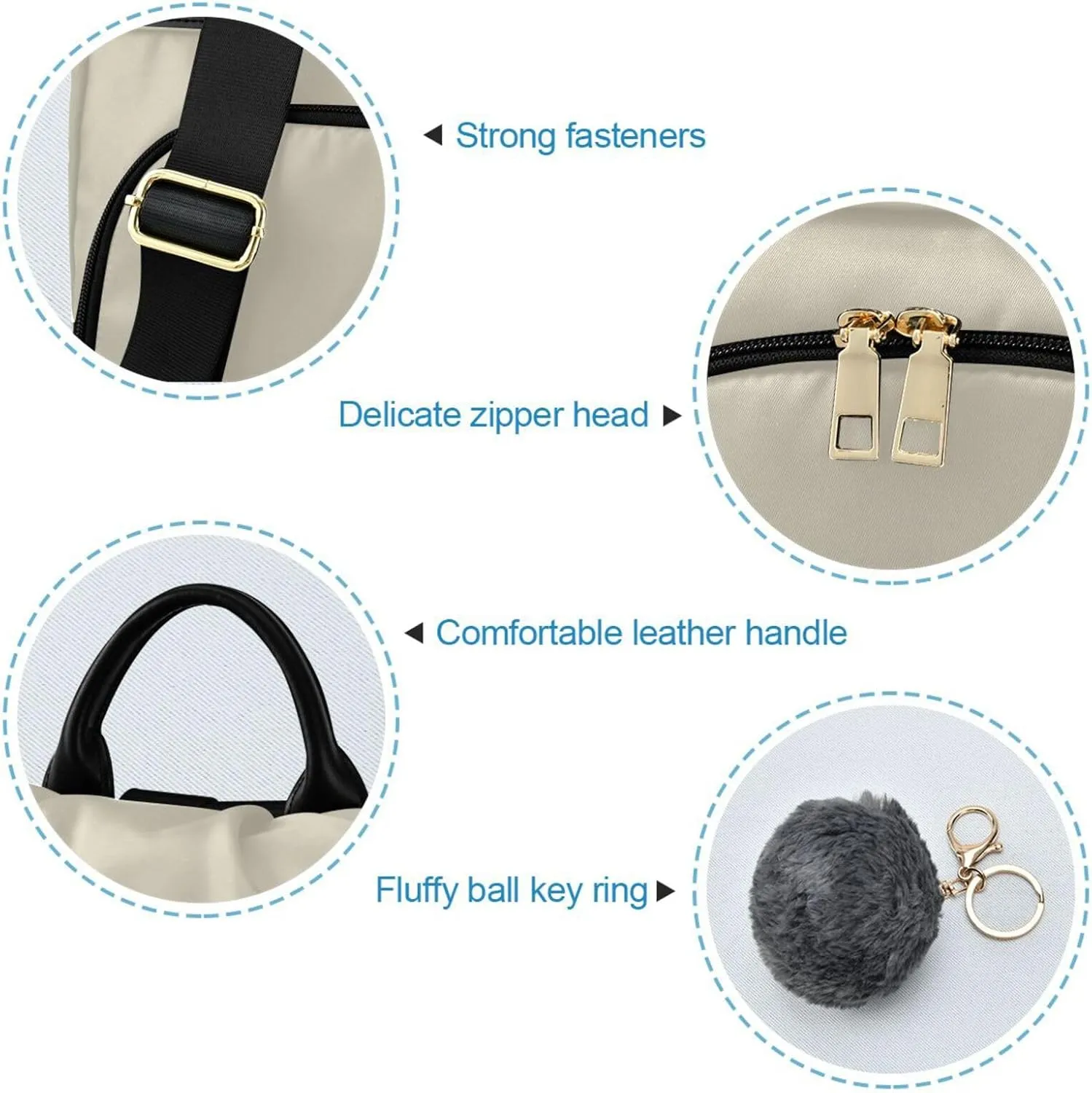 Sinestour Beige Backpack Purse Anti-Theft Casual Travel Rucksack Fashion Lightweight Shoulder Bag for Ladies Bookbag Purses