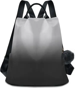 Sinestour Black White Gradient Backpack Purse Anti-Theft Casual Travel Rucksack Fashion Lightweight Shoulder Bag for Women Carryon Handbag