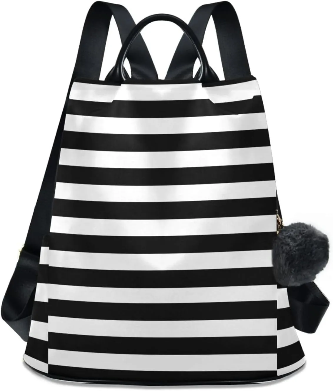 Sinestour Black White Stripes Backpack Purse Anti-Theft Casual Travel Rucksack Fashion Lightweight Shoulder Bag for Casual Purses Women