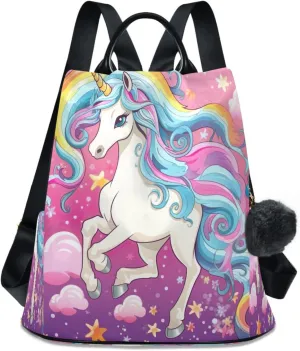 Sinestour Colorful Forest Backpack Purse Anti-Theft Casual Travel Rucksack Fashion Lightweight Shoulder Bag for Women Casual Purses