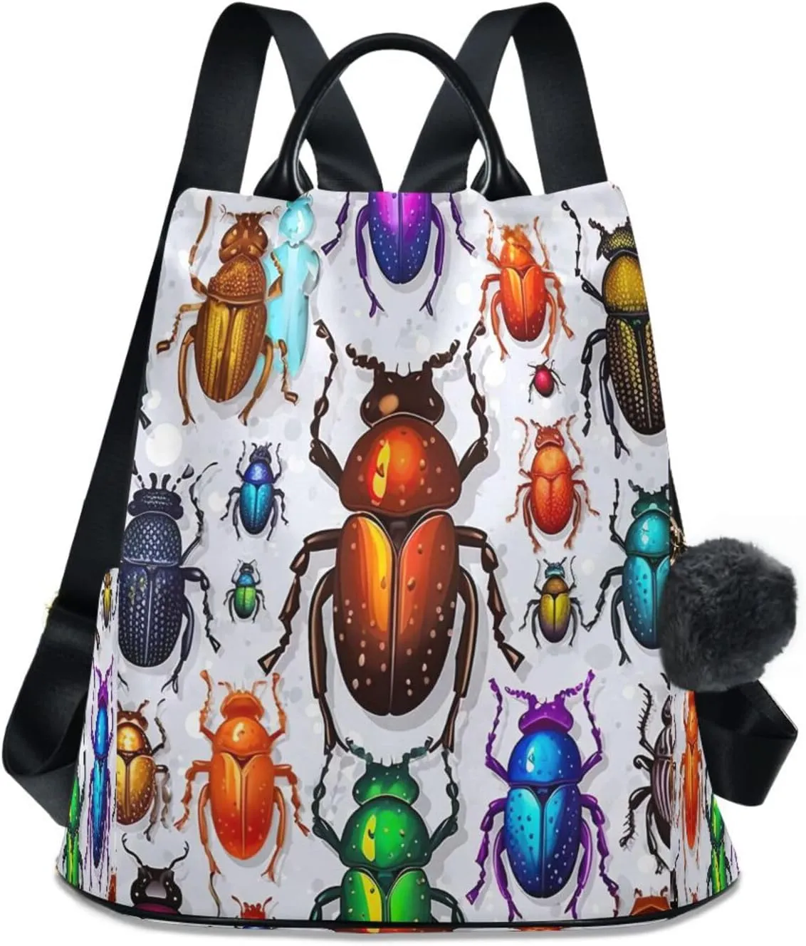Sinestour Colorful Insects Backpack Purse Anti-Theft Casual Travel Rucksack Fashion Lightweight Shoulder Bag for Casual Purses Women