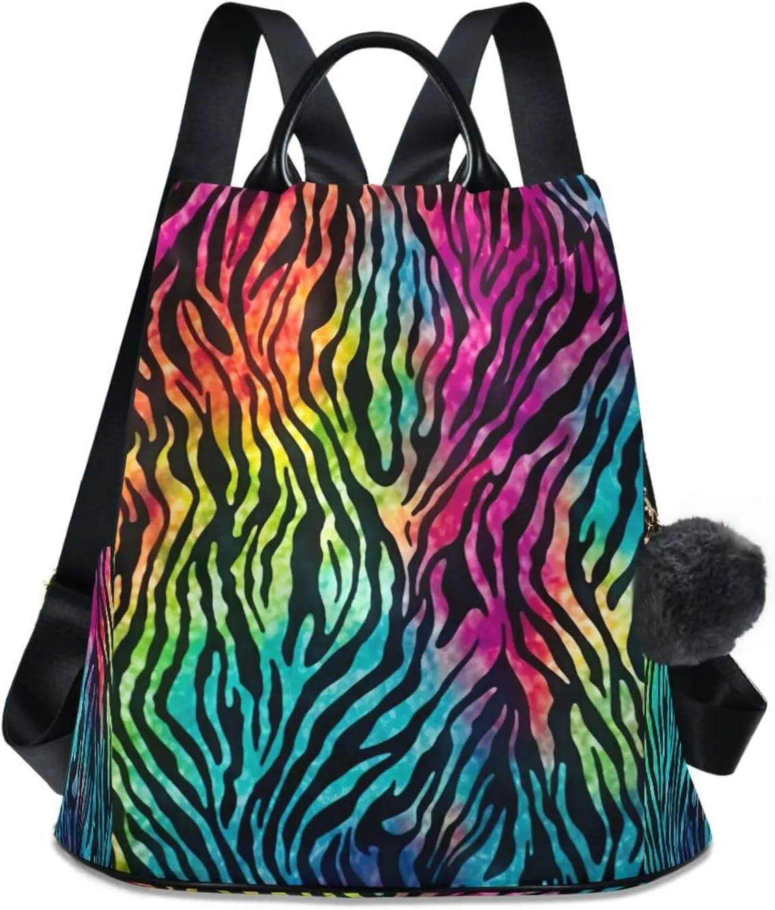 Sinestour Colorful Stripe Backpack Purse Anti-Theft Casual Travel Rucksack Fashion Lightweight Shoulder Bag for Tote Backpack Ladies
