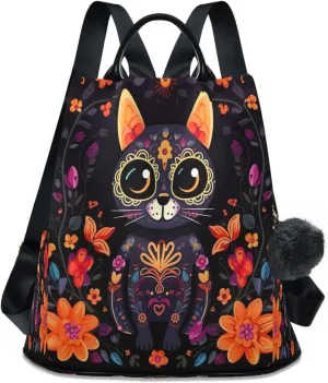 Sinestour Dead Day Cat Backpack Purse Anti-Theft Casual Travel Rucksack Fashion Lightweight Shoulder Bag for Women Casual Purses