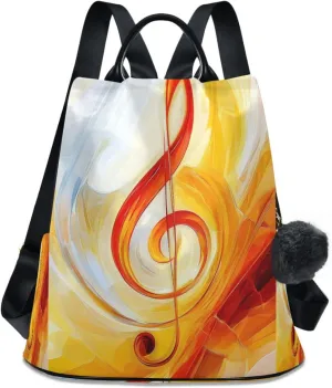 Sinestour Musical Symbols Backpack Purse Anti-Theft Casual Travel Rucksack Fashion Lightweight Shoulder Bag for Ladies Tote Backpack