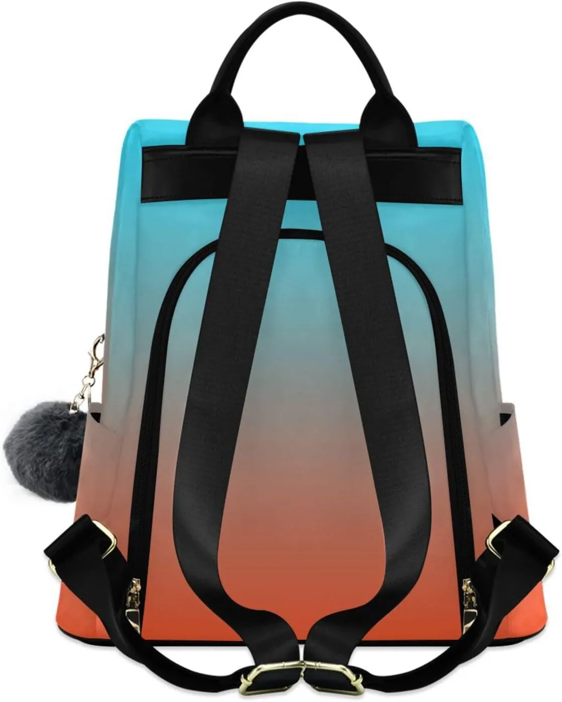 Sinestour Orange Blue Gradient Backpack Purse Anti-Theft Casual Travel Rucksack Fashion Lightweight Shoulder Bag for Carryon Handbag Women