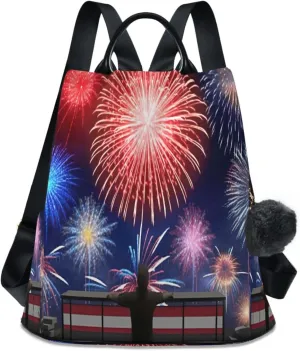 Sinestour Patriotic American Backpack Purse Anti-Theft Casual Travel Rucksack Fashion Lightweight Shoulder Bag for Tote Backpack Ladies