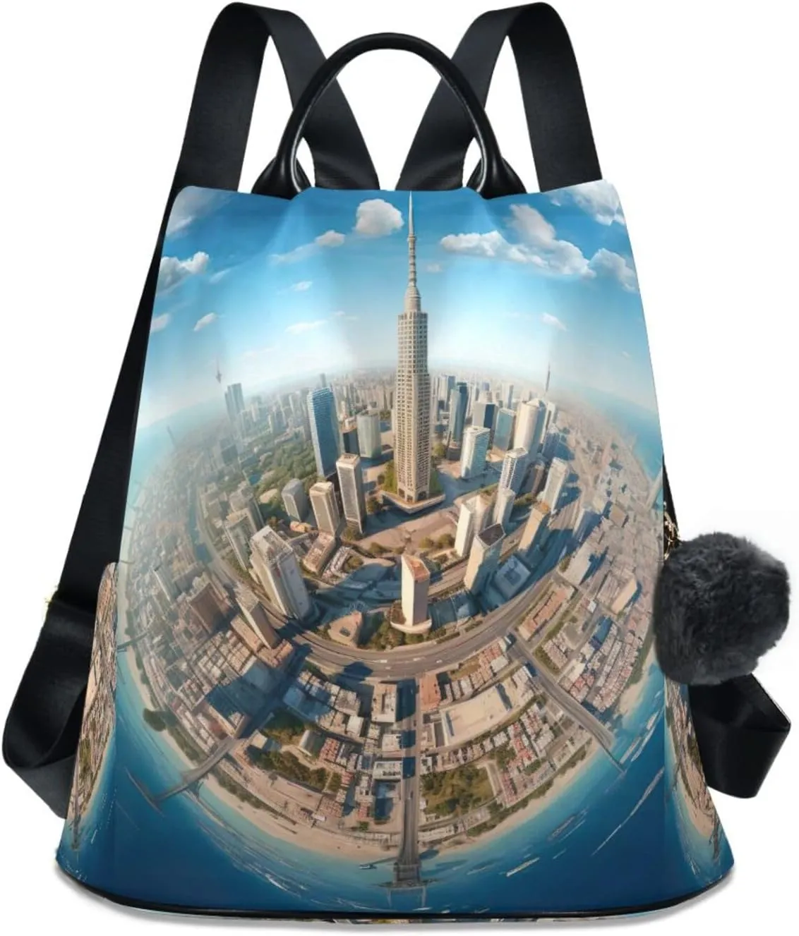 Sinestour Planet Europe Backpack Purse Anti-Theft Casual Travel Rucksack Fashion Lightweight Shoulder Bag for Carryon Handbag Women