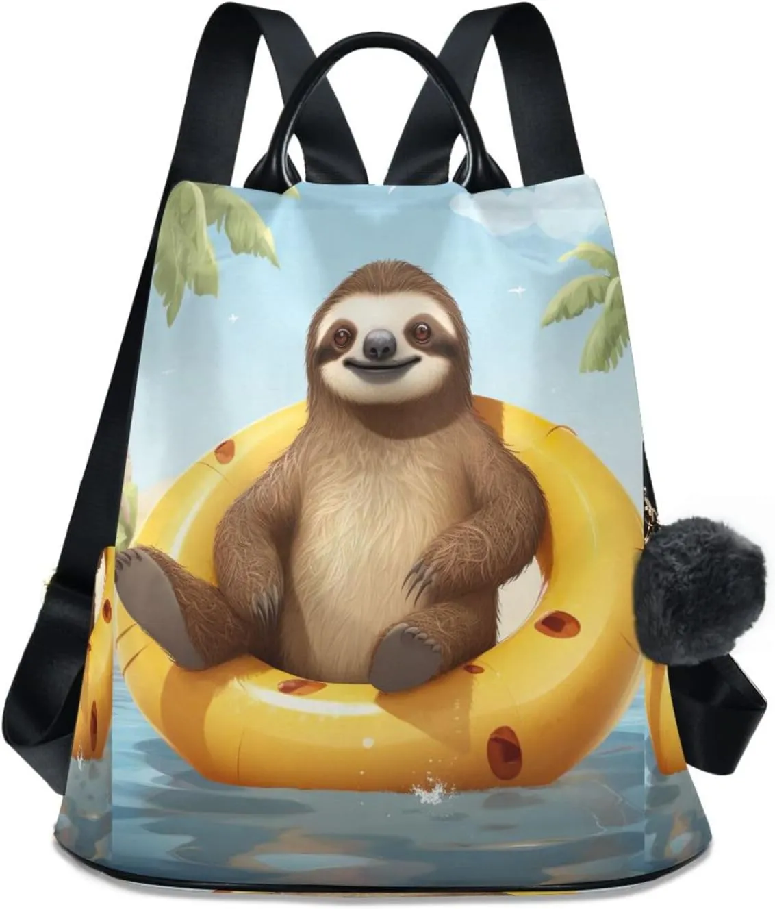 Sinestour Sloth Beach Backpack Purse Anti-Theft Casual Travel Rucksack Fashion Lightweight Shoulder Bag for Tote Backpack Ladies
