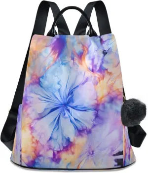 Sinestour Tie Dye Backpack Purse Anti-Theft Casual Travel Rucksack Fashion Lightweight Shoulder Bag for Ladies Tote Backpack