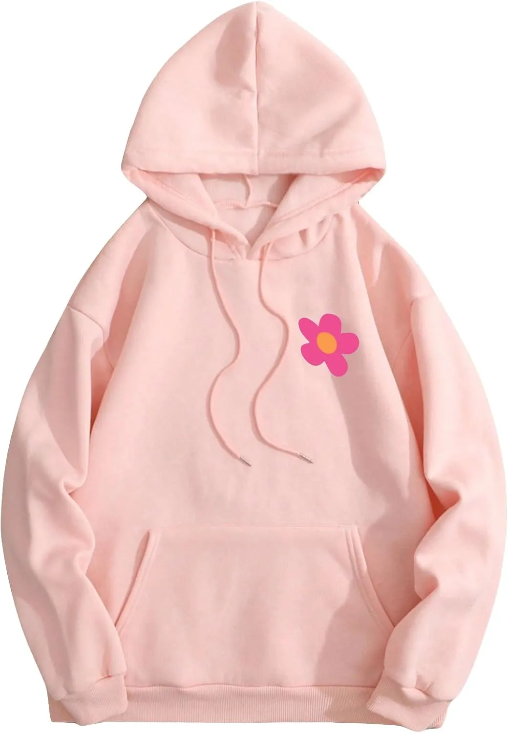SOLY HUX Women's Graphic Hoodies Oversized Sweatshirts Letter Flower Print Hooded Pullover Tops Cute Fall Clothes