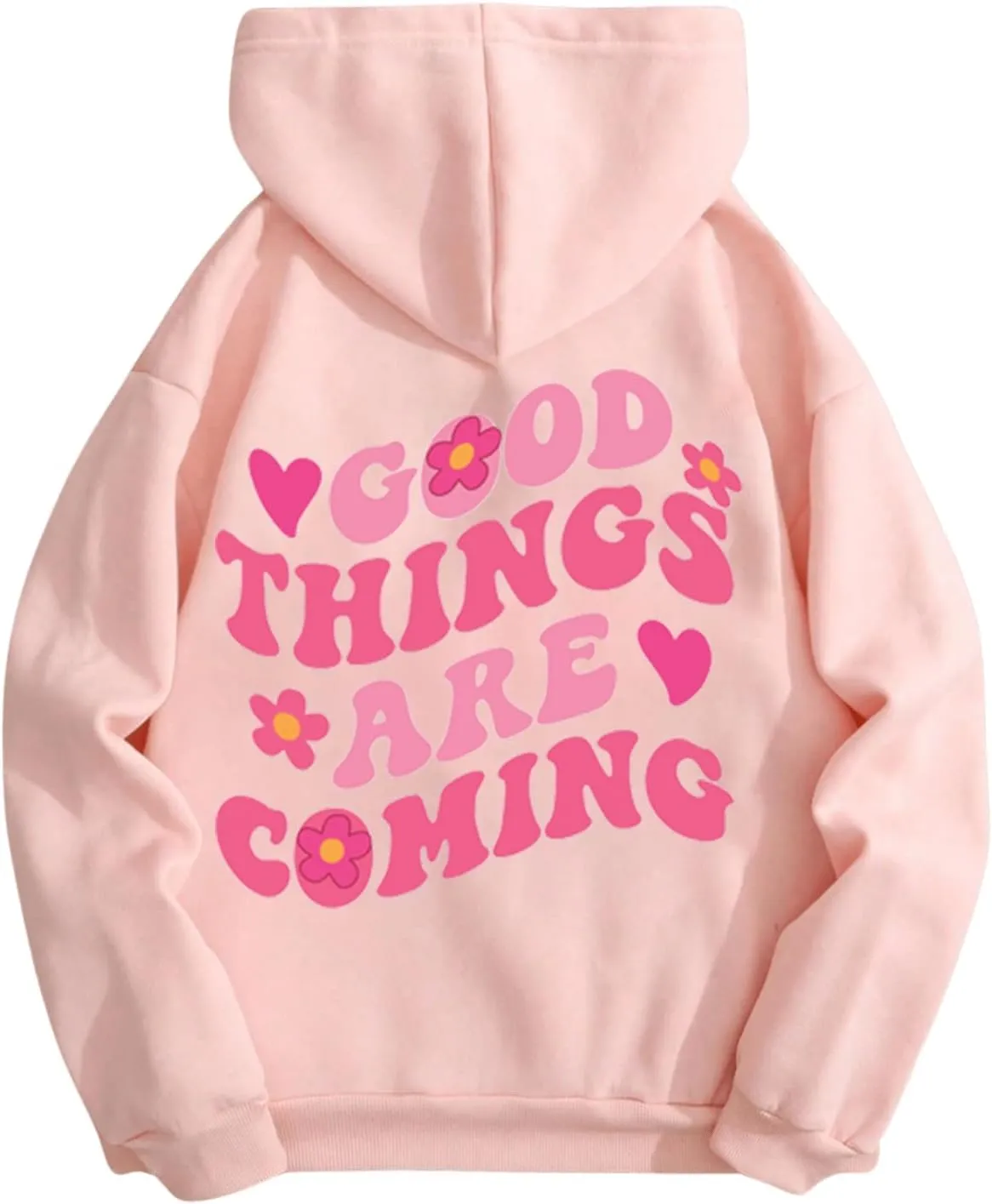 SOLY HUX Women's Graphic Hoodies Oversized Sweatshirts Letter Flower Print Hooded Pullover Tops Cute Fall Clothes