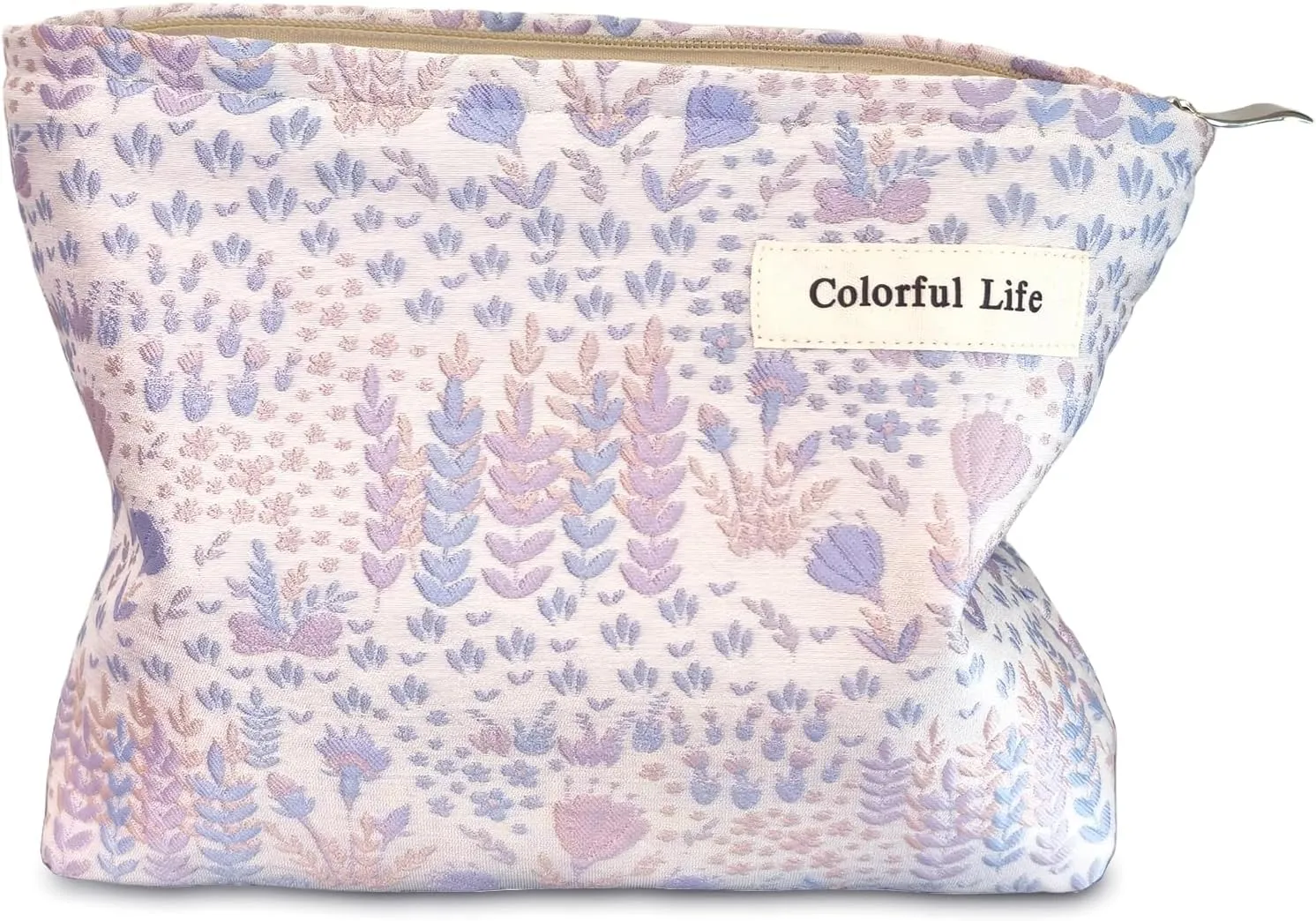 STARDW Aesthetic Floral Makeup Bag Cute Small Cosmetic Bags for Women Girls, Travel Toiletry Bag Large Capacity Zipper Makeup Pouch, Purse Organizer Pouches