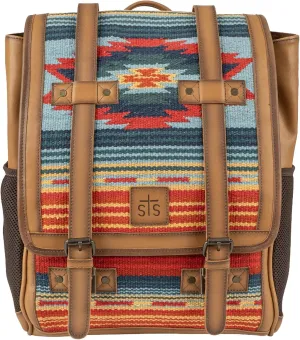 STS Ranchwear Women's Chaynee Valley Serape Knapsack-Leather, Padded Laptop Pocket Backpack with Adjustable Straps, Multi, One Size